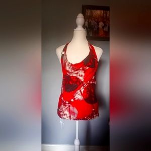 Red & black halter top